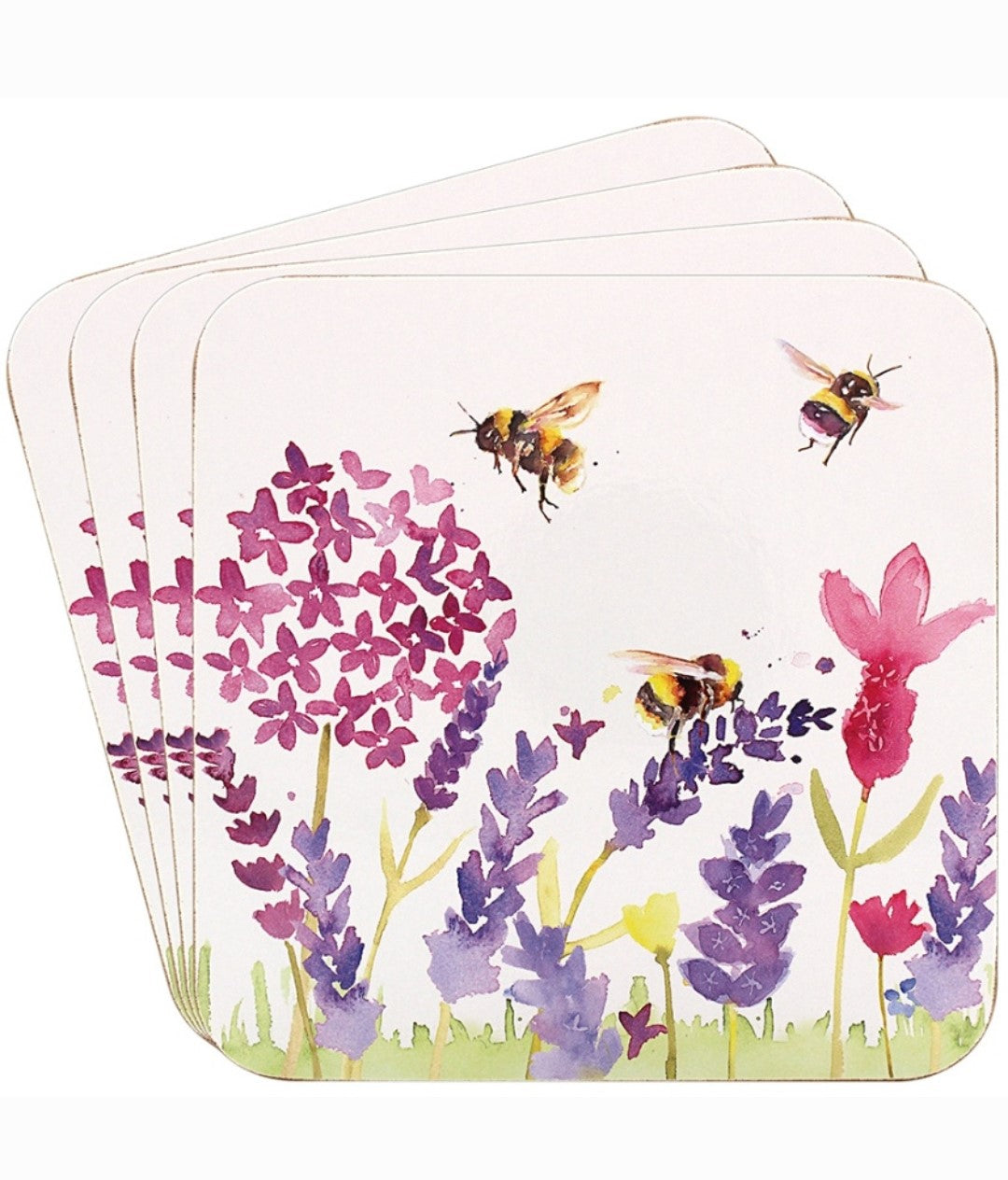 Bee and Lavender Coasters