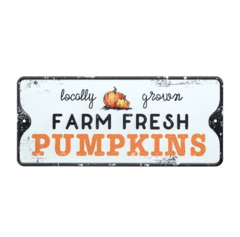 Farm Fresh Pumpkins Metal Sign