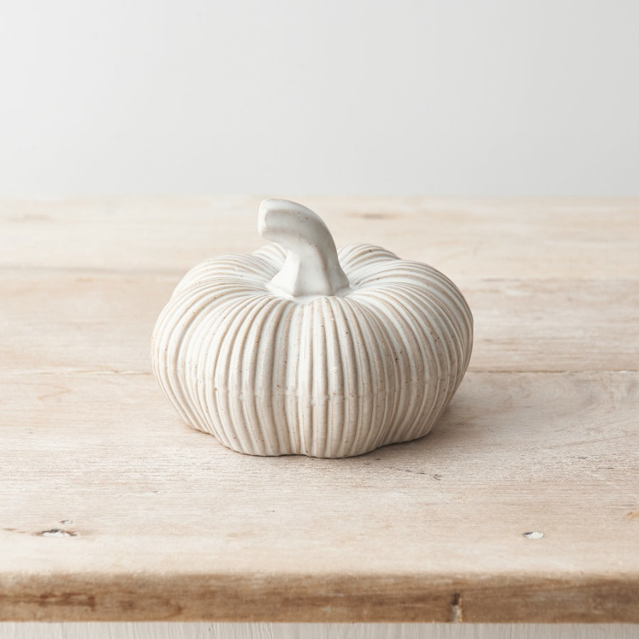 Cream Ceramic Pumpkin