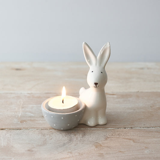 Sitting Rabbit With Egg/ Candle Holder